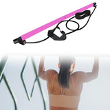 2 Sections Pilates Bar Equipment Fitness Stick for Sports Bodybuilding Squat Pink