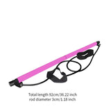 2 Sections Pilates Bar Equipment Fitness Stick for Sports Bodybuilding Squat Pink