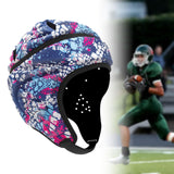 Maxbell Rugby Helmet Protection Soft Rugby Protective Cap for Training Soccer Sports Blue Red