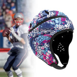 Maxbell Rugby Helmet Protection Soft Rugby Protective Cap for Training Soccer Sports Blue Red