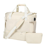 Maxbell Sports Gym Bag Luggage Handbag Travel Duffle Bag for Travel Camping Exercise White