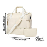 Maxbell Sports Gym Bag Luggage Handbag Travel Duffle Bag for Travel Camping Exercise White