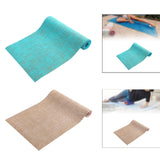 Maxbell Jute Yoga Mat Elastic Portable Sports Gear for Gym Indoor Outdoor Stretching Cyan