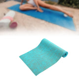 Maxbell Jute Yoga Mat Elastic Portable Sports Gear for Gym Indoor Outdoor Stretching Cyan