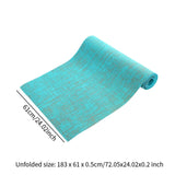 Maxbell Jute Yoga Mat Elastic Portable Sports Gear for Gym Indoor Outdoor Stretching Cyan