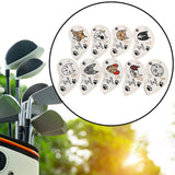 9Pcs Golf Club Head Covers Golf Iron Covers Set for Festivals Parks Training White