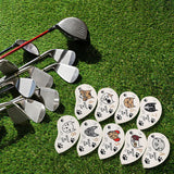 9Pcs Golf Club Head Covers Golf Iron Covers Set for Festivals Parks Training White