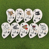 9Pcs Golf Club Head Covers Golf Iron Covers Set for Festivals Parks Training White