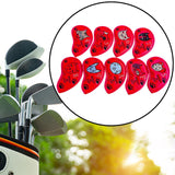 9Pcs Golf Club Head Covers Golf Iron Covers Set for Festivals Parks Training Red