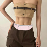 Maxbell Running Belt Fanny Pack Adjustable Belt Waistband Bag for Jogging Gym Hiking Pink