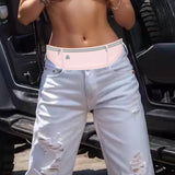 Maxbell Running Belt Fanny Pack Adjustable Belt Waistband Bag for Jogging Gym Hiking Pink