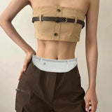 Maxbell Running Belt Fanny Pack Adjustable Belt Waistband Bag for Jogging Gym Hiking Gray