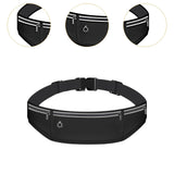 Maxbell Running Belt Fanny Pack Adjustable Belt Waistband Bag for Jogging Gym Hiking Black