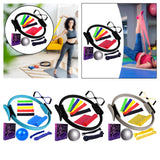 Maxbell 12Pcs Pilates Ring Circle and Ball Kit Portable Stretching Strap for Workout Blue