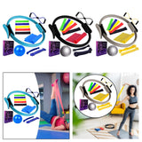 Maxbell 12Pcs Pilates Ring Circle and Ball Kit Portable Stretching Strap for Workout Blue