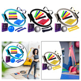 Maxbell 12Pcs Pilates Ring Circle and Ball Kit Portable Stretching Strap for Workout Blue