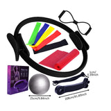 Maxbell 12Pcs Pilates Ring Circle and Ball Kit Portable Stretching Strap for Workout Black