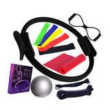 Maxbell 12Pcs Pilates Ring Circle and Ball Kit Portable Stretching Strap for Workout Black