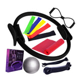 Maxbell 12Pcs Pilates Ring Circle and Ball Kit Portable Stretching Strap for Workout Black