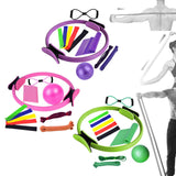 Maxbell 11Pcs Pilates Ring Circle and Pilates Ball Set Workout Equipment for Pilates Purple