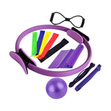 Maxbell 11Pcs Pilates Ring Circle and Pilates Ball Set Workout Equipment for Pilates Purple