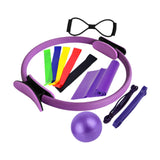 Maxbell 11Pcs Pilates Ring Circle and Pilates Ball Set Workout Equipment for Pilates Purple