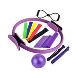Maxbell 11Pcs Pilates Ring Circle and Pilates Ball Set Workout Equipment for Pilates Purple