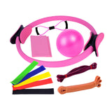 Maxbell 11Pcs Pilates Ring Circle and Pilates Ball Set Workout Equipment for Pilates Pink