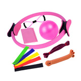 Maxbell 11Pcs Pilates Ring Circle and Pilates Ball Set Workout Equipment for Pilates Pink