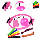 Maxbell 11Pcs Pilates Ring Circle and Pilates Ball Set Workout Equipment for Pilates Pink