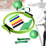 Maxbell 11Pcs Pilates Ring Circle and Pilates Ball Set Workout Equipment for Pilates Green