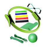 Maxbell 11Pcs Pilates Ring Circle and Pilates Ball Set Workout Equipment for Pilates Green