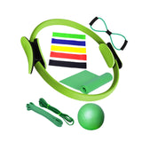 Maxbell 11Pcs Pilates Ring Circle and Pilates Ball Set Workout Equipment for Pilates Green
