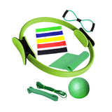 Maxbell 11Pcs Pilates Ring Circle and Pilates Ball Set Workout Equipment for Pilates Green