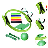 Maxbell 11Pcs Pilates Ring Circle and Pilates Ball Set Workout Equipment for Pilates Green