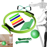 Maxbell 11Pcs Pilates Ring Circle and Pilates Ball Set Workout Equipment for Pilates Green