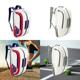 Maxbell Badminton Rackets Backpack PU Leather Professional Lightweight for Men Women White Red