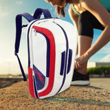 Maxbell Badminton Rackets Backpack PU Leather Professional Lightweight for Men Women White Red