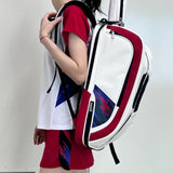 Maxbell Badminton Rackets Backpack PU Leather Professional Lightweight for Men Women White Red