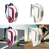Maxbell Badminton Rackets Backpack PU Leather Professional Lightweight for Men Women White Red