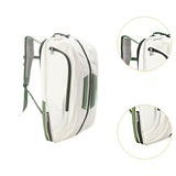 Maxbell Badminton Rackets Backpack PU Leather Professional Lightweight for Men Women White Green