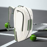 Maxbell Badminton Rackets Backpack PU Leather Professional Lightweight for Men Women White Green
