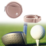 Maxbell PU Leather Golf Bag Golf Accessory for 4Pcs Balls & 4Pcs Tees Outdoor Sports Pink