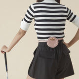 Maxbell PU Leather Golf Bag Golf Accessory for 4Pcs Balls & 4Pcs Tees Outdoor Sports Pink