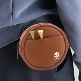 Maxbell PU Leather Golf Bag Golf Accessory for 4Pcs Balls & 4Pcs Tees Outdoor Sports Brown