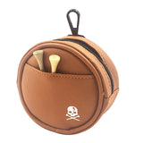 Maxbell PU Leather Golf Bag Golf Accessory for 4Pcs Balls & 4Pcs Tees Outdoor Sports Brown