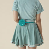 Maxbell PU Leather Golf Bag Golf Accessory for 4Pcs Balls & 4Pcs Tees Outdoor Sports Cyan