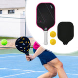 Maxbell Carbon Fiber Pickleball Paddle Racquet for Outdoor Sports Men Women Exercise Rose Red