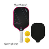 Maxbell Carbon Fiber Pickleball Paddle Racquet for Outdoor Sports Men Women Exercise Rose Red