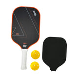 Maxbell Carbon Fiber Pickleball Paddle Racquet for Outdoor Sports Men Women Exercise Orange Red